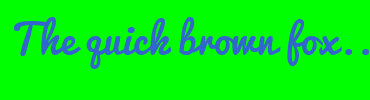 Image with Font Color 3366CC and Background Color 00FF00